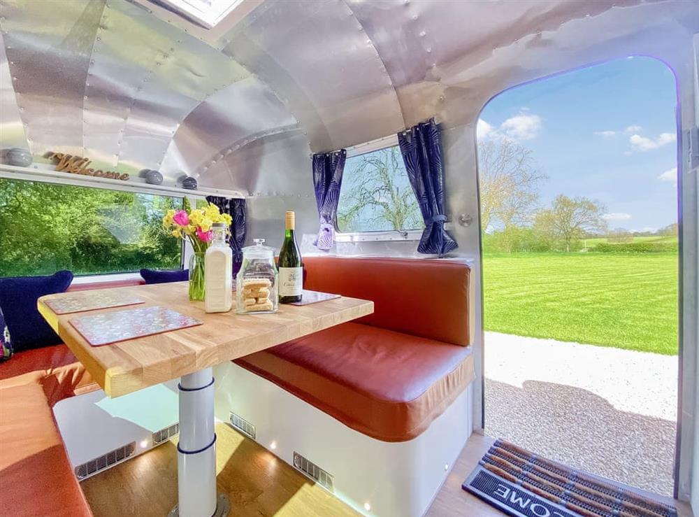 Dining Area at Lanes End Farm Airstream in Gastard, near Corsham, Wiltshire
