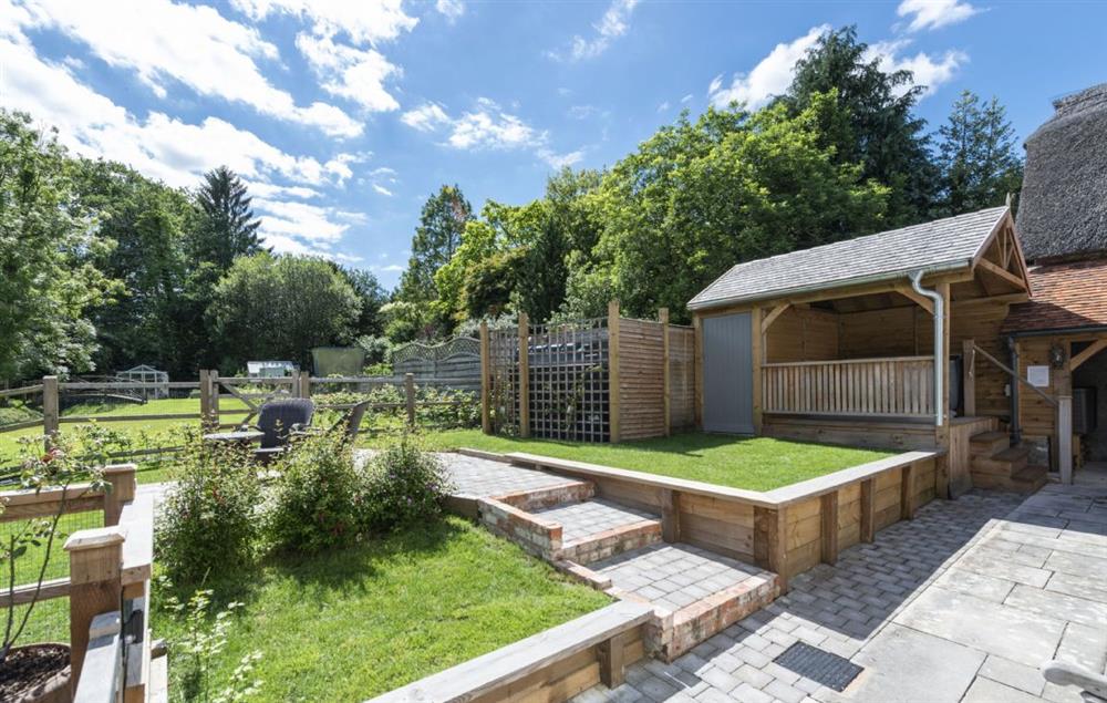 Garden with hot-tub at Lanes End, Lower Wraxall