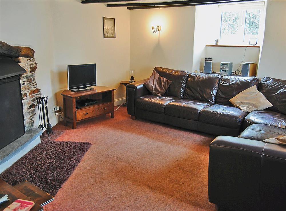 Living room at Langdon Barton Cottage in Wembury, Devon