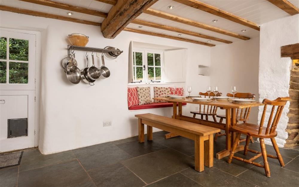 A closer look at the dining table.  at Langford Down Cottage in Slapton