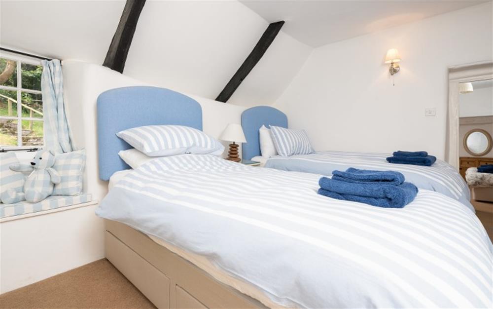 Another view of the twin bedroom. at Langford Down Cottage in Slapton