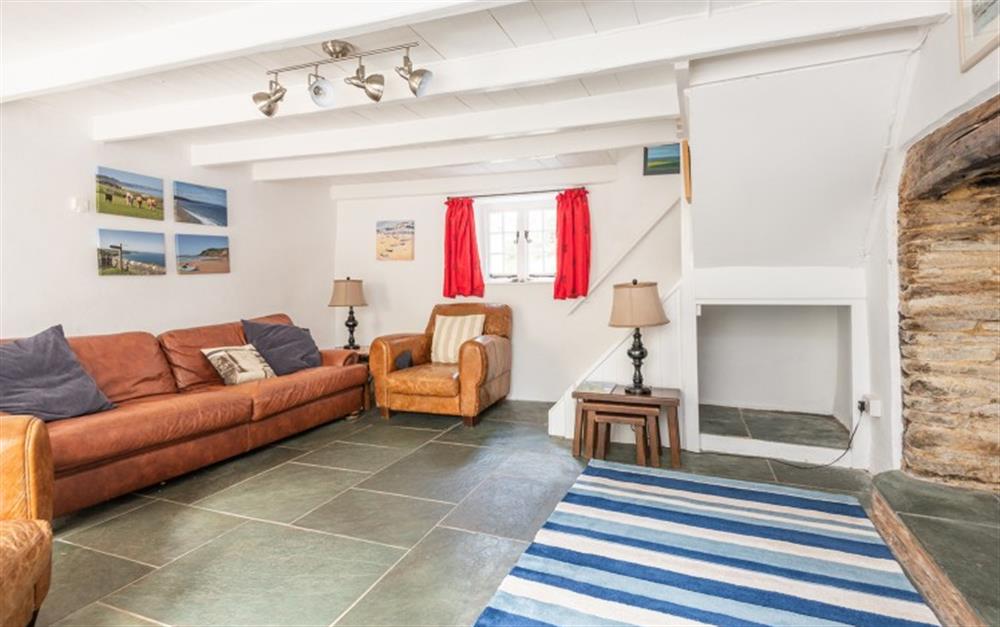 This is the living room at Langford Down Cottage in Slapton