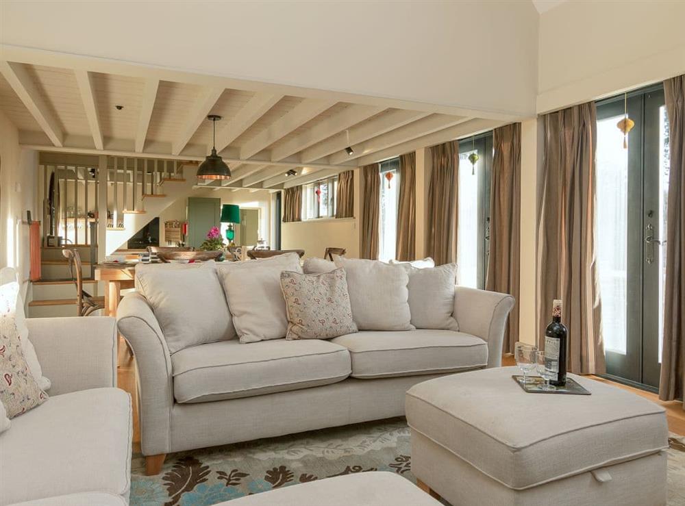 Characterful open plan living space at Wills Barn, 