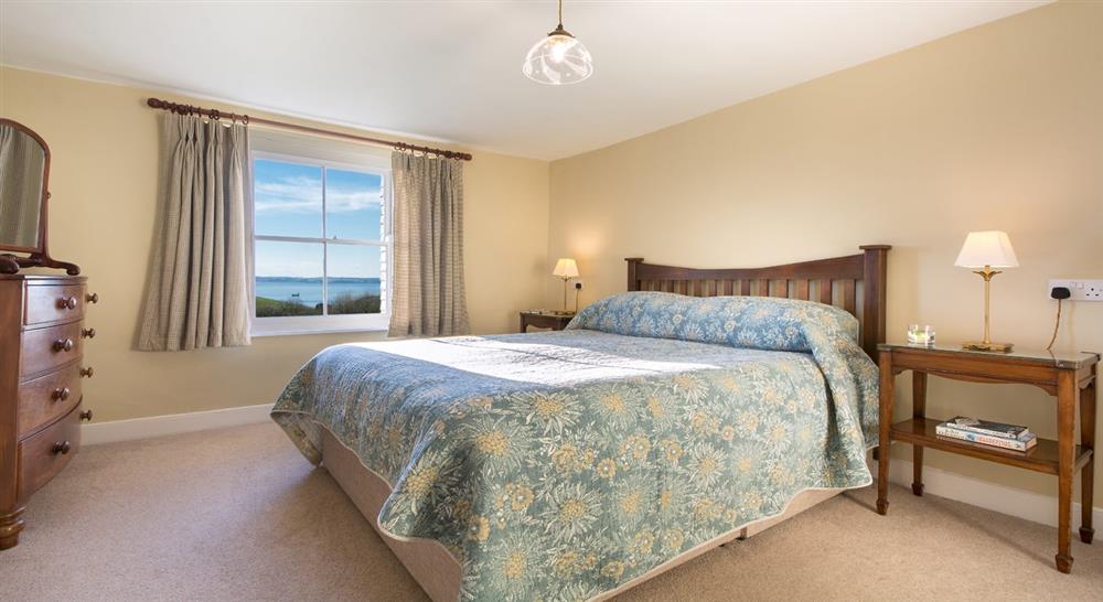 The double bedroom at Lansallos West House in Looe, Cornwall