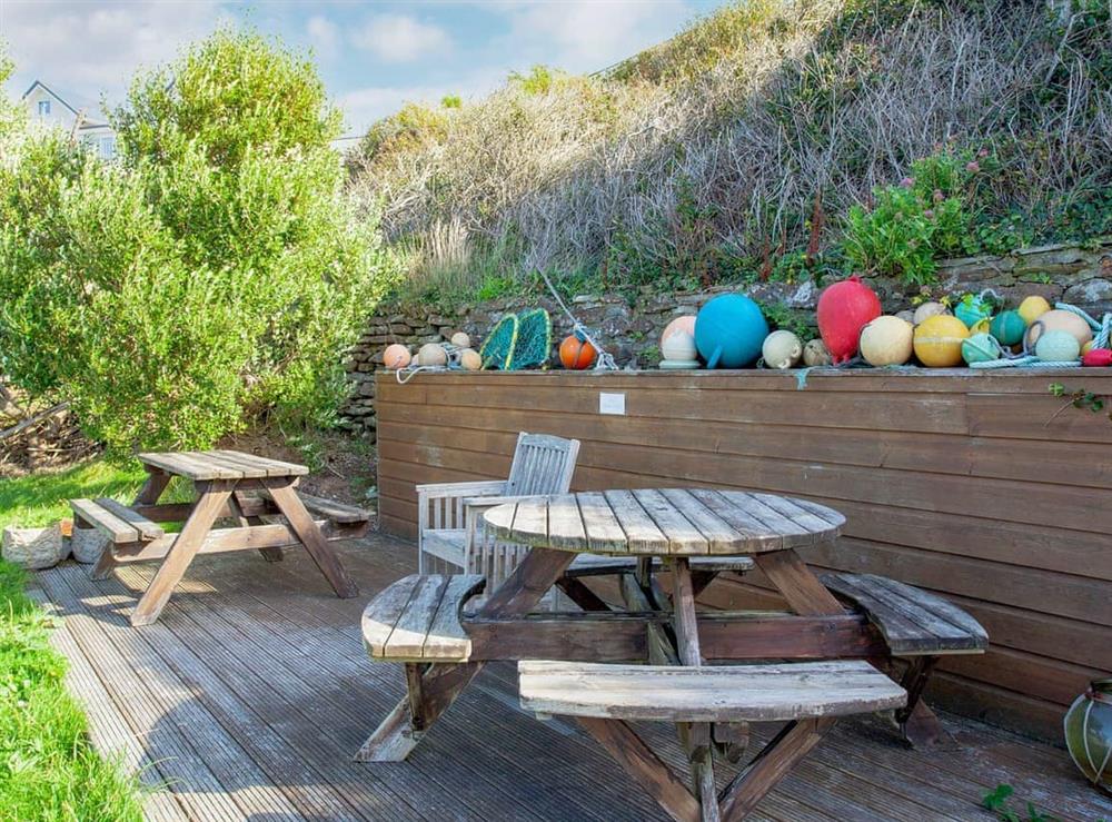Outdoor area at Lanson in Mawgan Porth, Cornwall