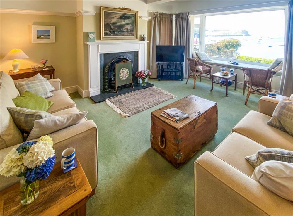 Living area at Lantreath in St Mawes, Cornwall
