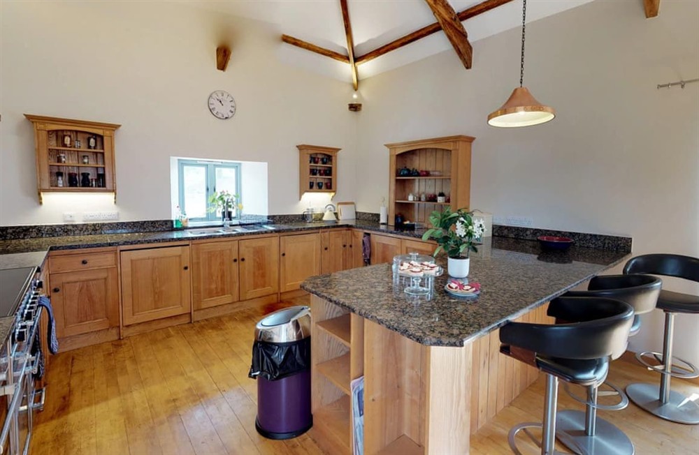 Kitchen area at Lanxton Barn in Launceston, Cornwall