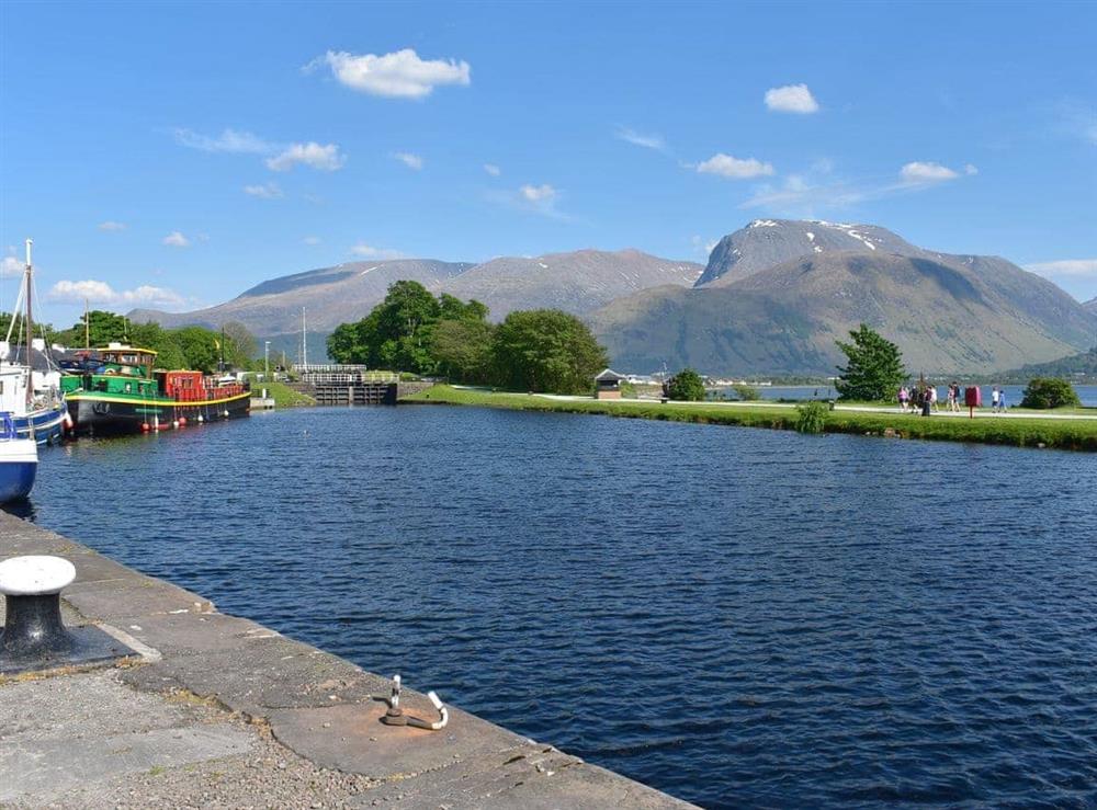 The nearby Caledonian canal at Lapwing Rise in Banavie, near Fort William, Highland
