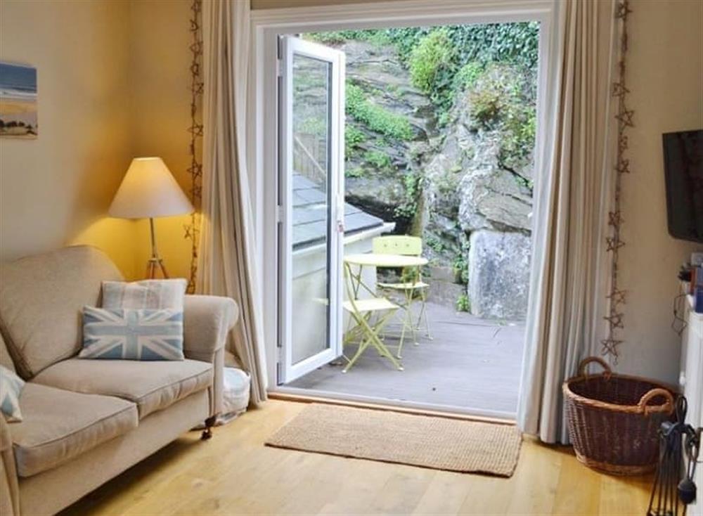 Living area at Larboard in Fowey, Cornwall