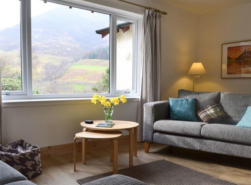 Comfortable living room at Larch Cottage in Ballachulish, near Fort William, Argyll