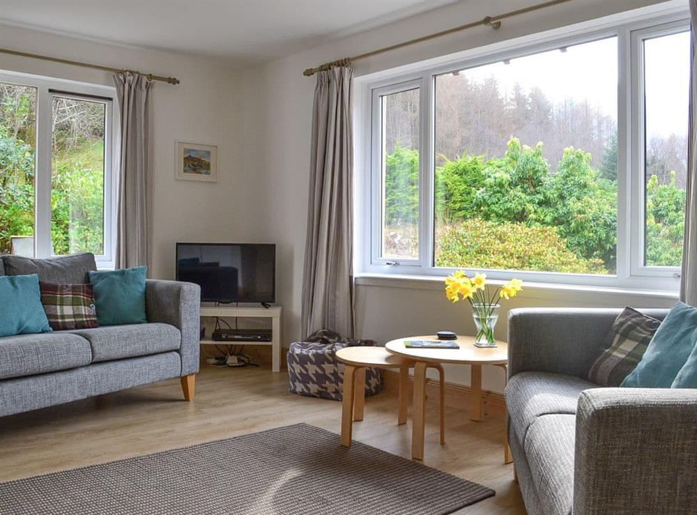 Cosy living room at Larch Cottage in Ballachulish, near Fort William, Argyll
