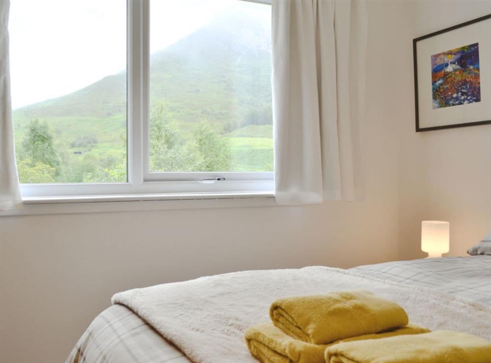 Great views from the double bedroom at Larch Cottage in Ballachulish, near Fort William, Argyll