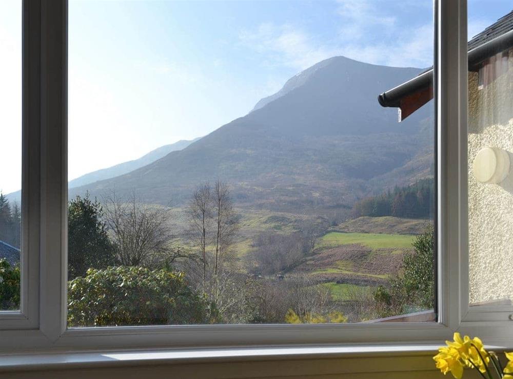 Outstanding view from the living room at Larch Cottage in Ballachulish, near Fort William, Argyll