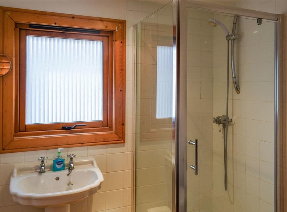 Shower room at Larch Lodge in Kenwick, near Louth, Lincolnshire