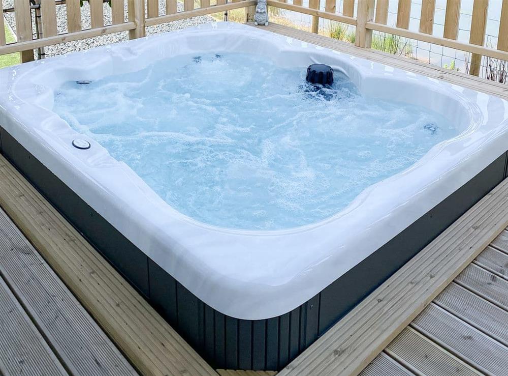 Typical hot tub at Larch Lodge in Ulverston, Cumbria
