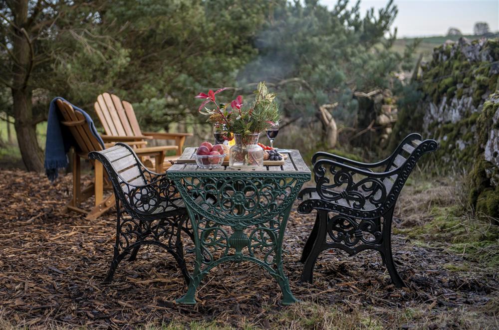 The perfect place to dine alfresco at Larch Retreat, Blencowe, near Greystoke