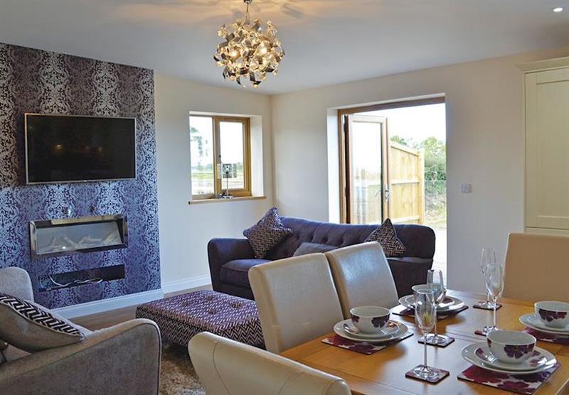 Living room in Corry Brock Cottage at Larkshayes Cottages in Dalwood, Axminster