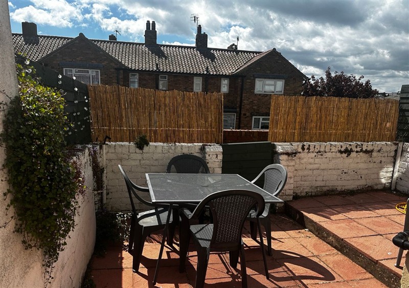 This is the patio at Launchers Cottage, Scarborough
