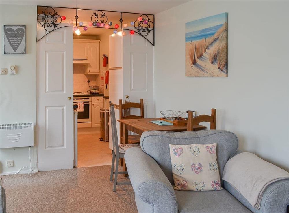 Dining area convenient to the kitchen entrance at Laurel Cottage in Chathill, Northumberland