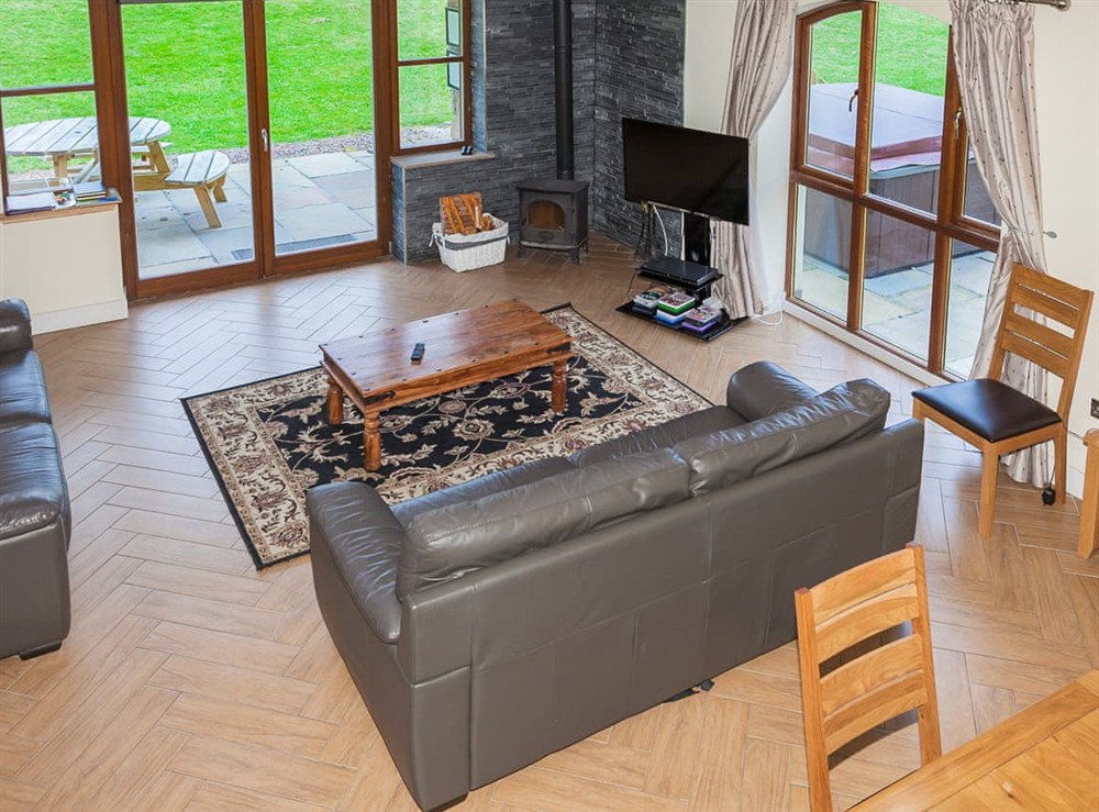 Open plan living space at Laurel Cottage in Linlithgow, West Lothian