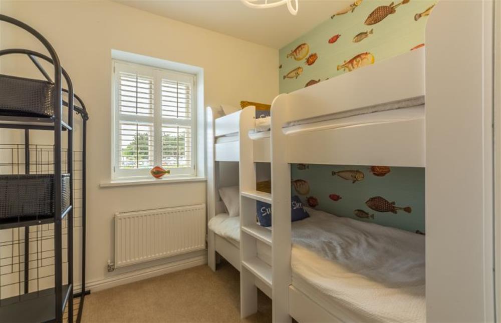 First floor: Bedroom three with full-size bunk beds at Lavandula, Burnham Market near Kings Lynn