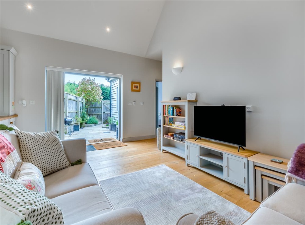 Open plan living space at Lavender Barn in Heacham, Norfolk