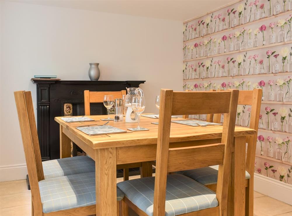 Dining room at Lavender Cottage in Babaccombe, near Torquay, Devon
