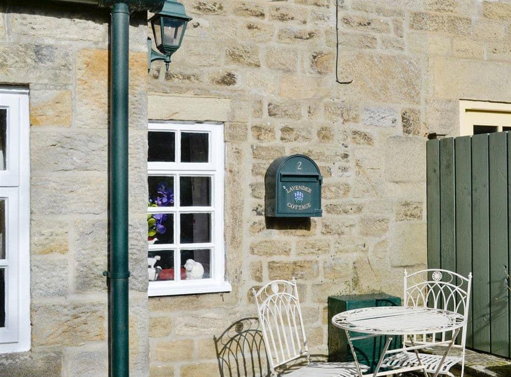 Sitting out area at front of property at Lavender Cottage in Bewerley, near Pateley Bridge, North Yorkshire