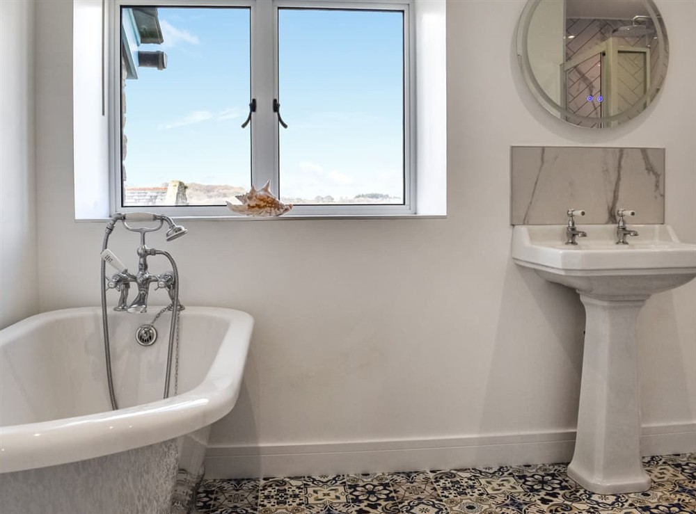 Bathroom at Lavender Cottage in Inwardleigh, near Okehampton, Devon