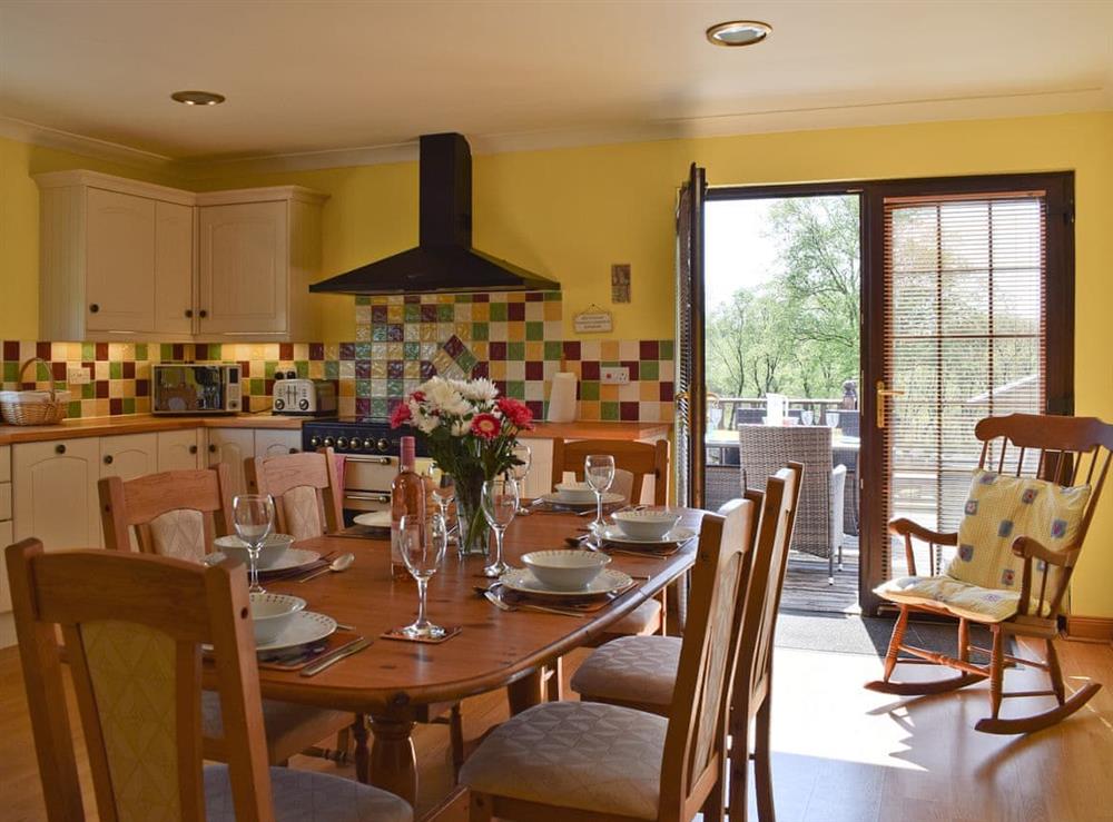 Kitchen with dining area at Lawford Lodge in Bonnybridge, near Falkirk, Stirlingshire