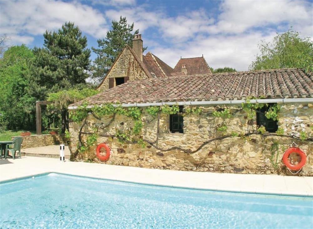 Swimming pool at Le Castagnol in Lolme, Dordogne , France