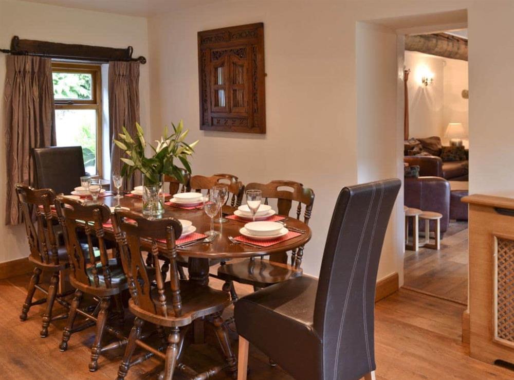 Dining area at Lee Cottage in Heptonstall, near Hebden Bridge, West Yorkshire