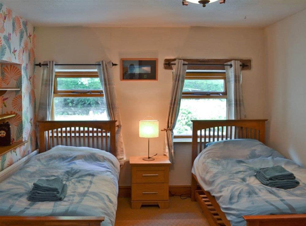 Twin bedroom at Lee Cottage in Heptonstall, near Hebden Bridge, West Yorkshire