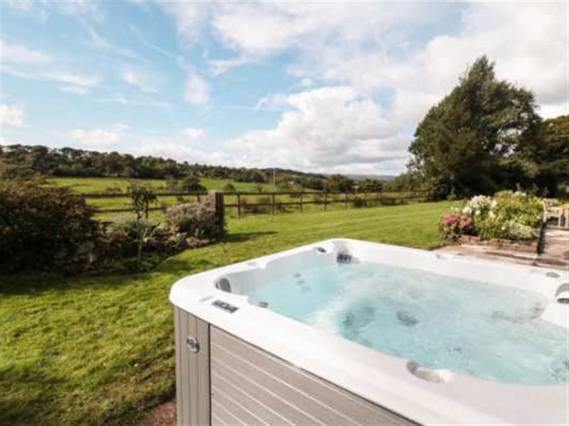 The hot tub with a view at Lee House Cottage, Cheddleton, Staffordshire