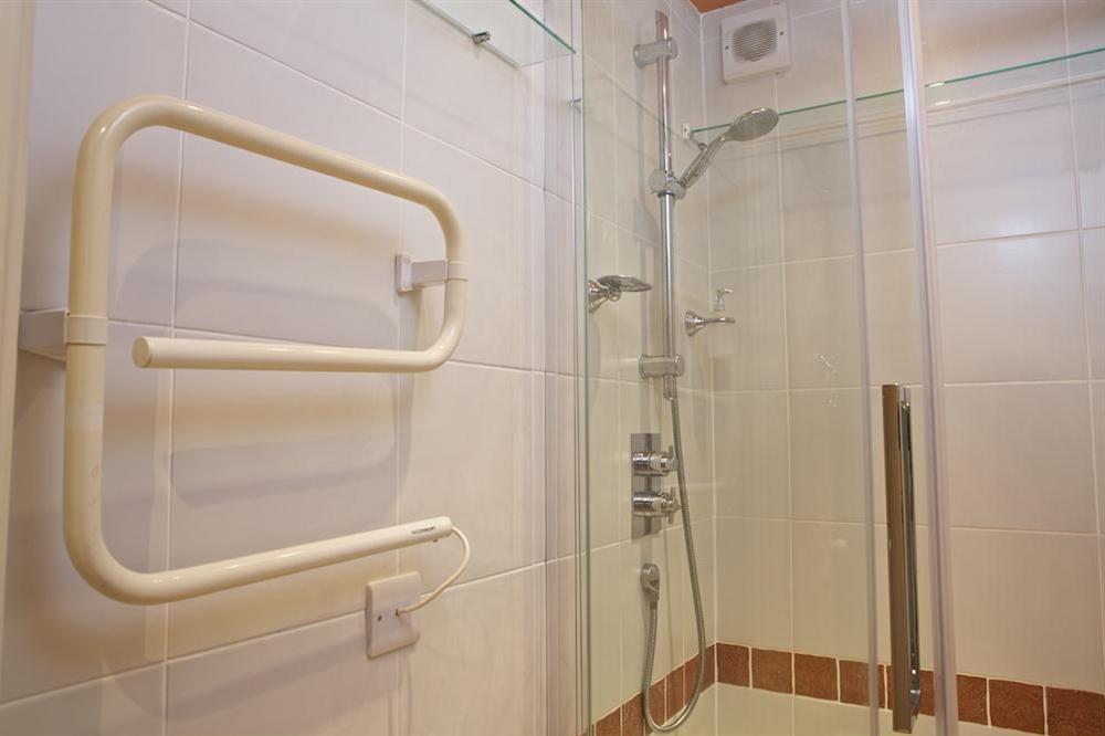 Newly fitted shower room at Lee Shore in 88 Fore Street, Salcombe
