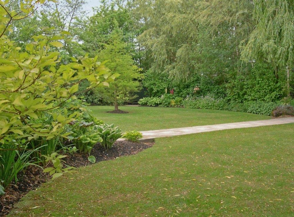 Garden and grounds at Leisure Hour in Hoveton, near Wroxham, Norwich, Norfolk