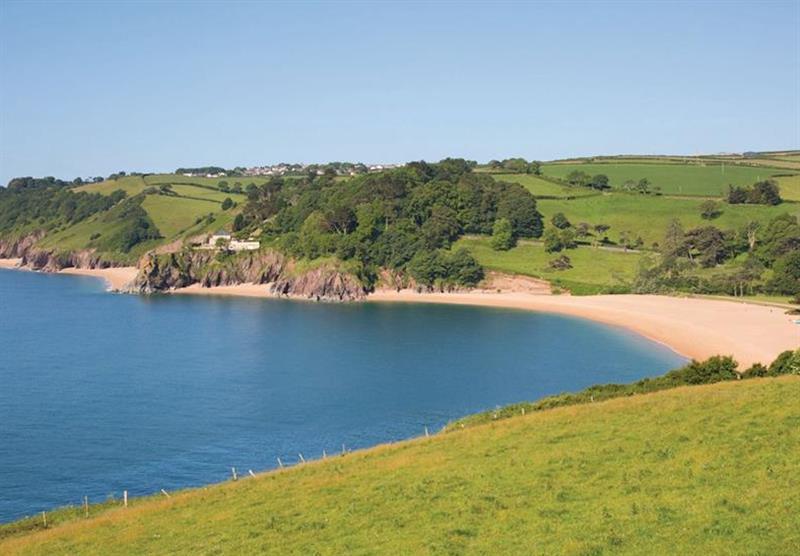 View of Blackpool Sands at Leonards Cove in Stoke Fleming, Dartmouth, Devon