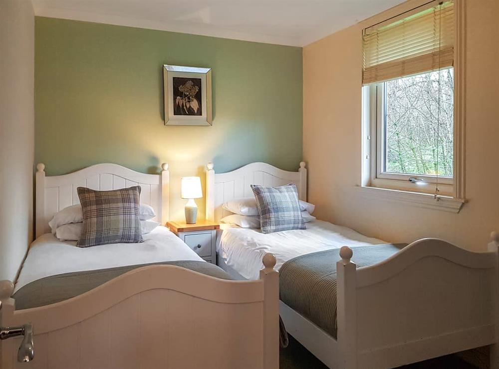 Twin bedroom at Leven Lodge 2 in Loch Lomond, Dumbartonshire