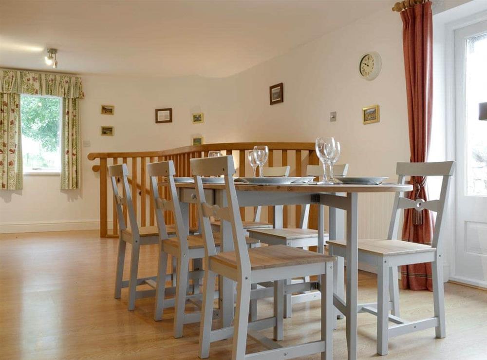 Light and airy dining space at Leyfield Coach House in Kirkby Lonsdale, Cumbria