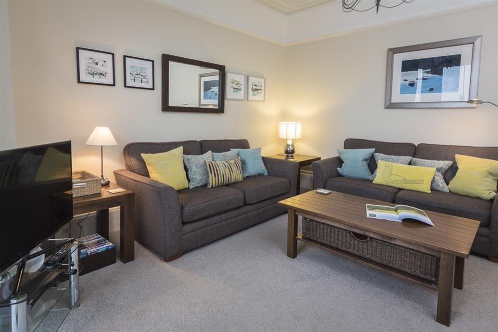 A light relaxing room with comfortable sofas at Leylands in Allenhayes Road, Salcombe
