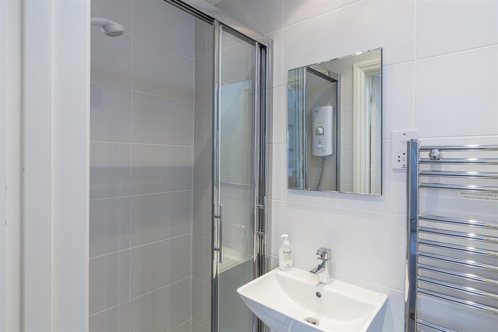En suite shower room at Leylands in Allenhayes Road, Salcombe