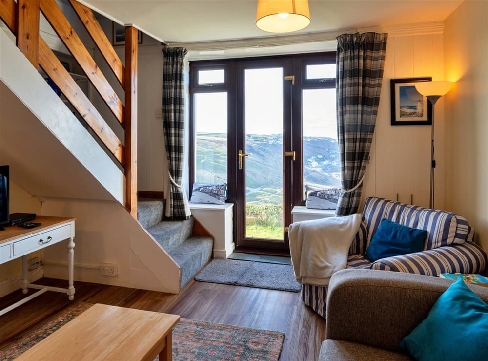Living area at Lighthouse View in Sennen, Cornwall