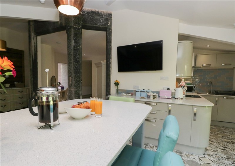 This is the kitchen at Lilac Cottage at Grange Boutique, Grange-Over-Sands