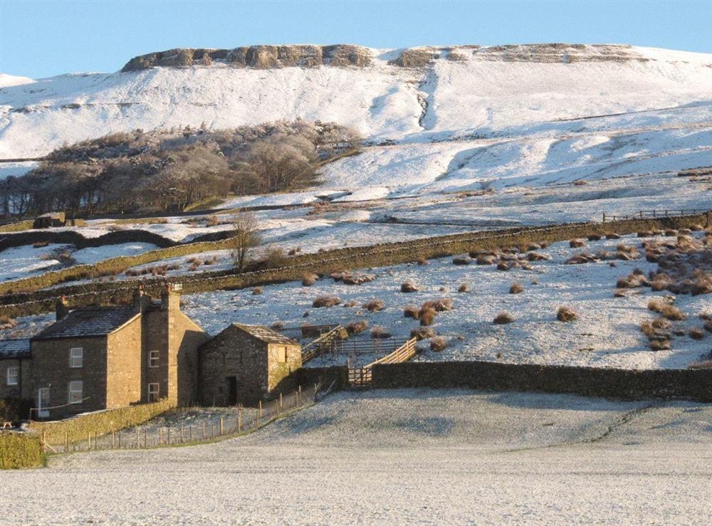 Sedbusk landscape in winter at Lilac Cottage in Sedbusk, near Hawes, North Yorkshire
