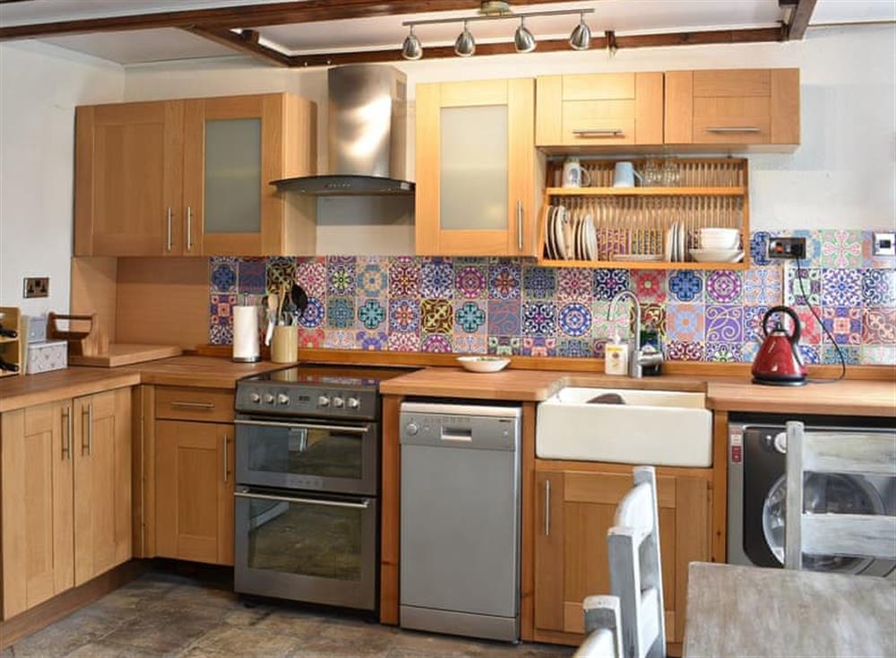 Beamed kitchen/diner at Lilac Cottage in Westgate, near Bishop Auckland, Durham