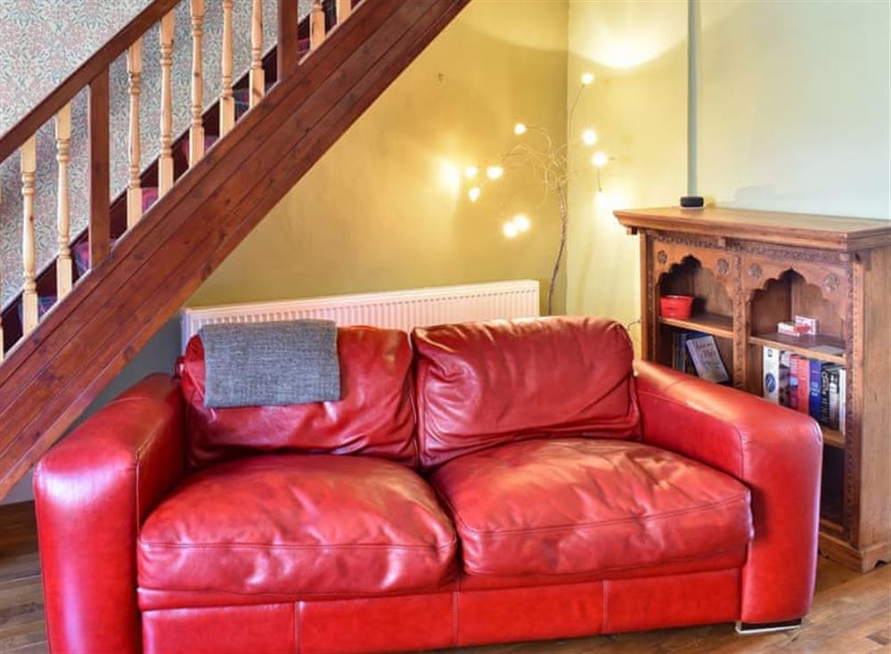 Comfortable leather furniture at Lilac Cottage in Westgate, near Bishop Auckland, Durham