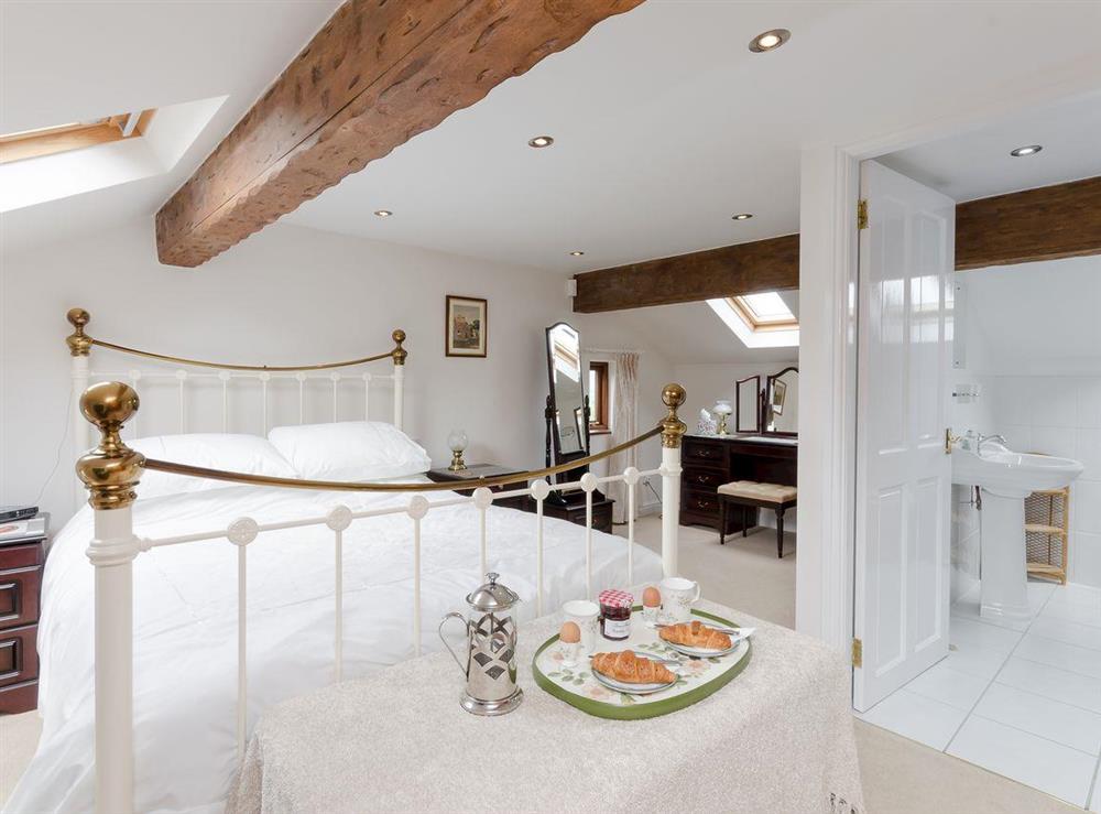 Large, bedroom with king sized bed at Lillegarth in Bradwell, Derbyshire