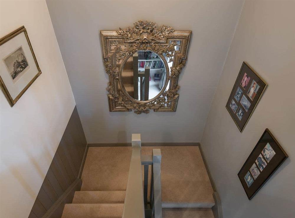 Staircase at Lily Pad Lodge in Market Stainton, near Louth, Lincolnshire