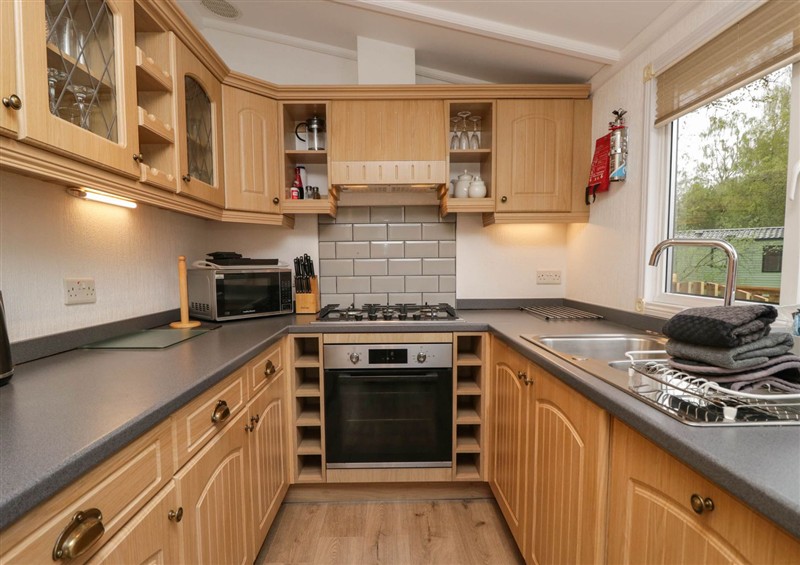 This is the kitchen at Lily Tarn, White Cross Bay near Troutbeck Bridge