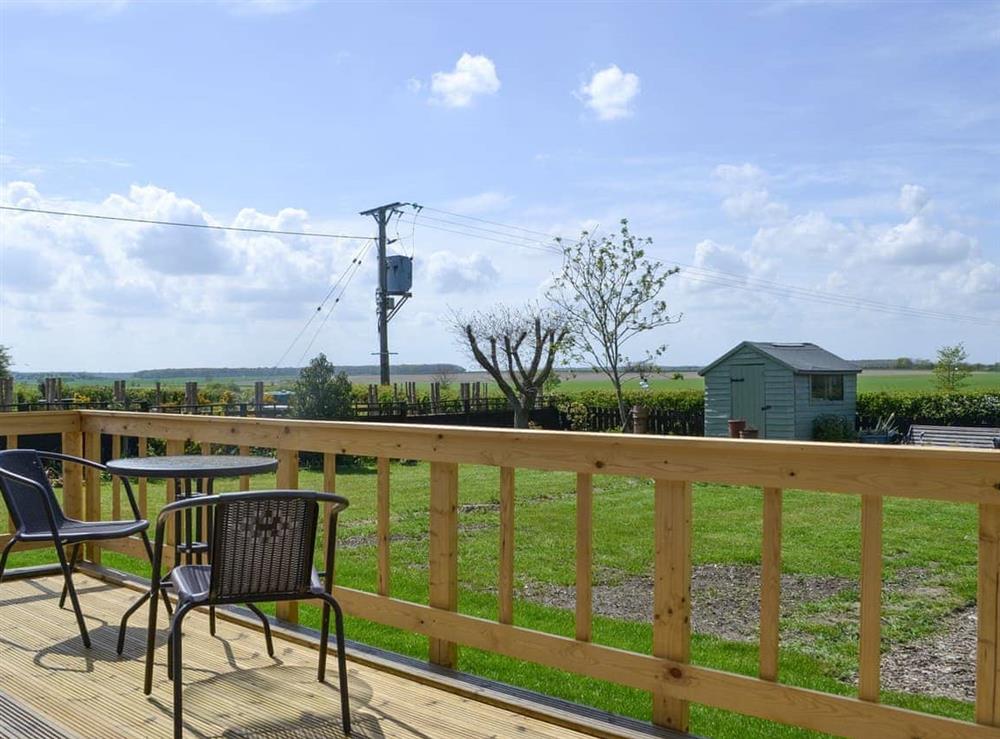 Decked area at Lime Wood Lodge in Apley, near Market Rasen, Lincolnshire